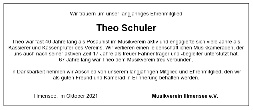 Nachruf Theo Schuler